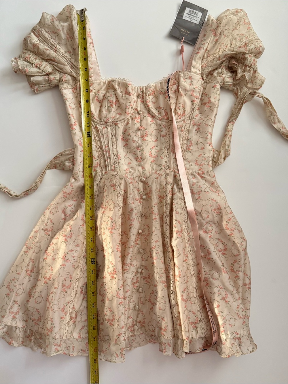 House of CB Melita Cream Floral Structured Corset Mini Cocktail Dress Size M NWT - Picture 5 of 8